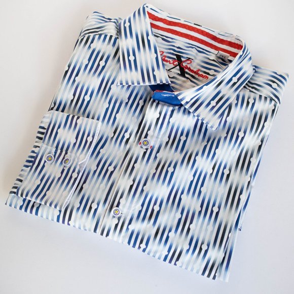 Robert Graham Mens Smart Casual Shirt, White & Blue, Contrast Cuffs, Size 2XL - Picture 3 of 13